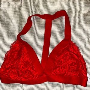 Red lace bralette